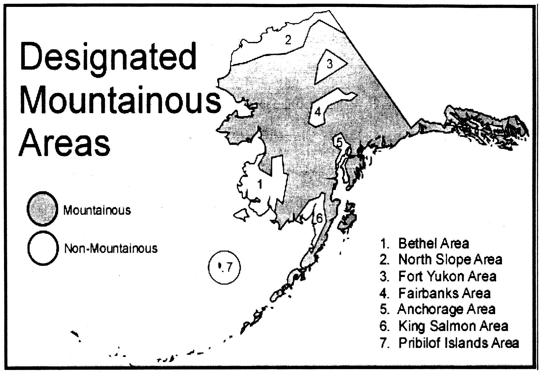 Graphic of (7) The islands of Saint Paul and Saint George, together known as the Pribilof Islands, in the Bering Sea.