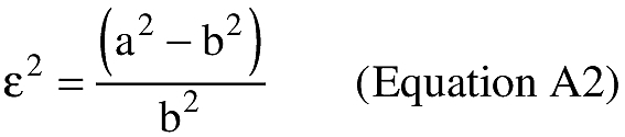 Equation for b = WGS-84 semi-minor axis (3432.37165994 nmi)