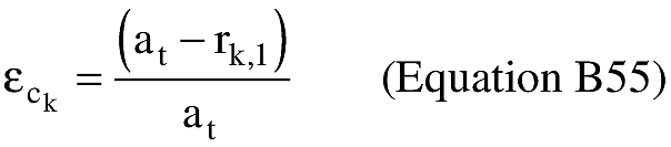 Equation for (I) An applicant shall compute the eccentricity of the trajectory ellipse multiplied by the cosine of the eccentric anomaly at impact (εc k).