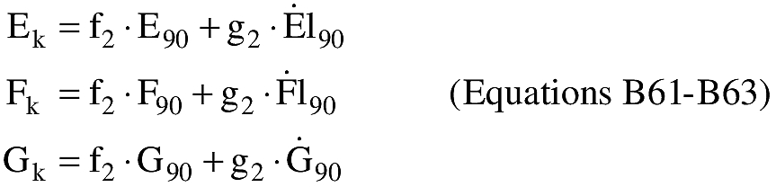 Equation for (O) An applicant shall compute the E,F,G coordinates at impact (Ei,Fi,Gi).