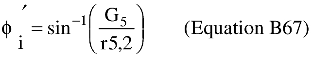Equation for (T) An applicant shall compute the geocentric latitude at impact (φ').