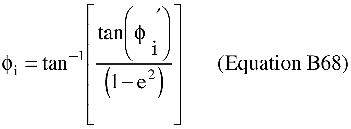 Equation for (U) An applicant shall compute the geodetic latitude at impact (φ).